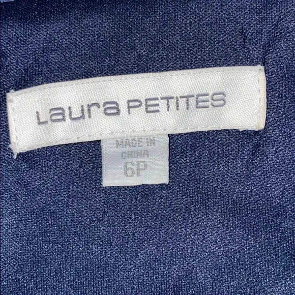 Laura Petites navy lace mini  midi sleeveless dress - Picture 3 of 10